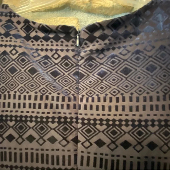 Meadow Rue Anthropologie Women's Velvet Midi Print Feminine Black small pretty! - Picture 10 of 14